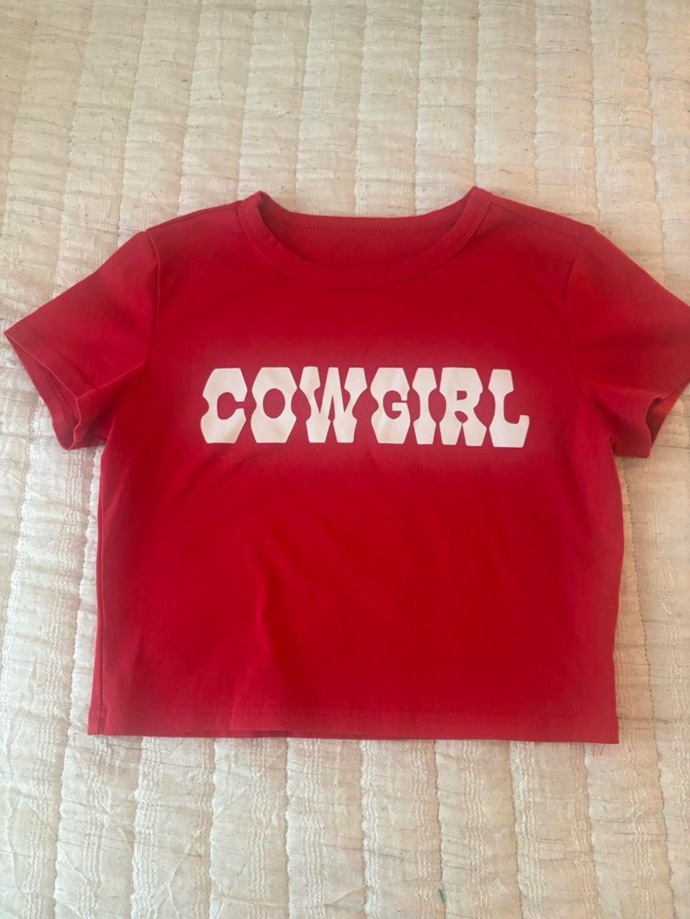 Red "Cowgirl" Graphic Tee for Kids